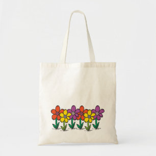 Tote O bolsa do orçamento com flores coloridas