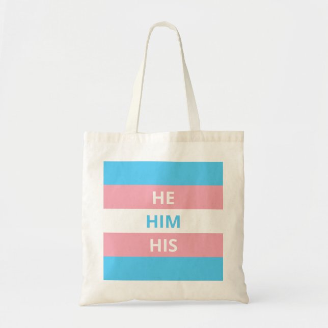 Tote O bolsa do orçamento da bandeira do Transgender (Frente)