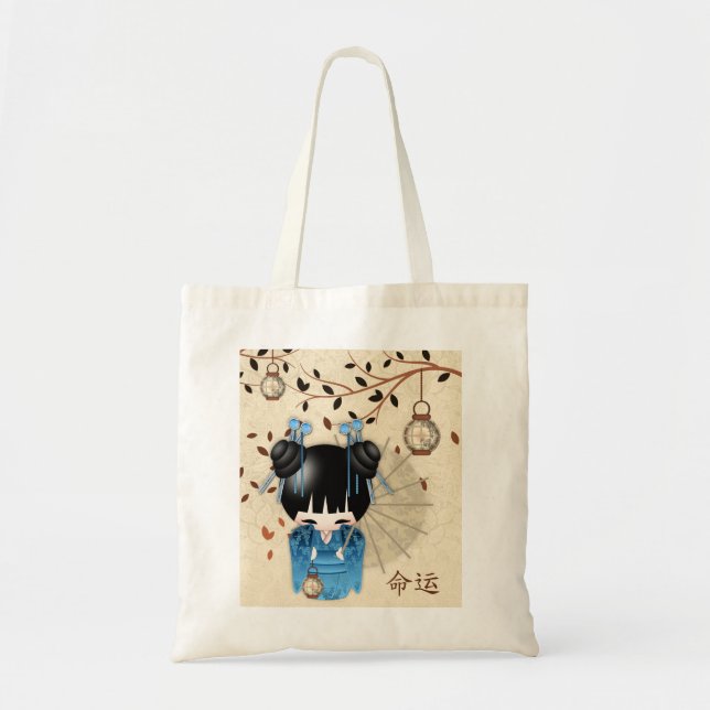Tote O bolsa do orçamento da boneca de Kokeshi do (Frente)