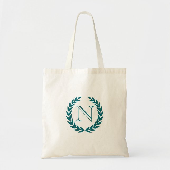 Tote O bolsa do orçamento do monograma da crista do (Frente)