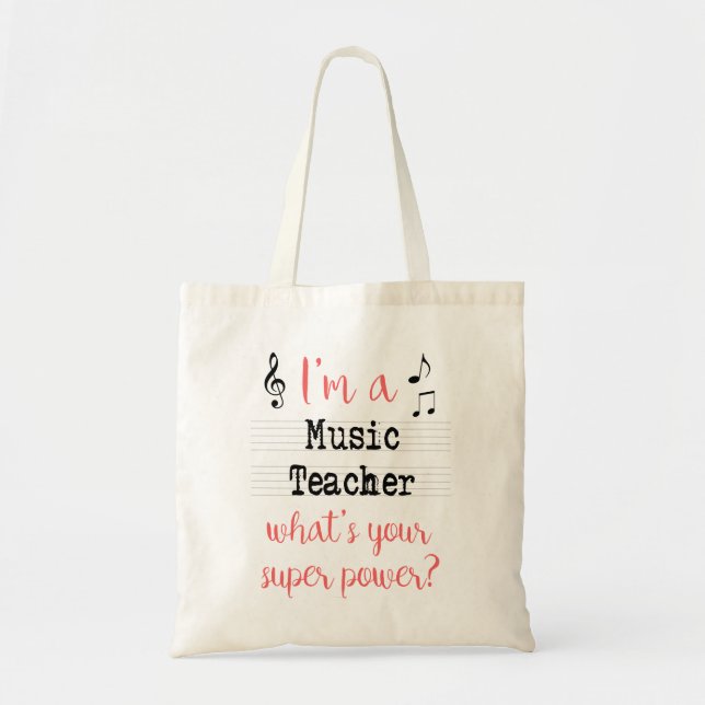 Tote O bolsa do poder super de professor de música (Frente)