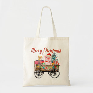Tote O bolsa do porco do Feliz Natal