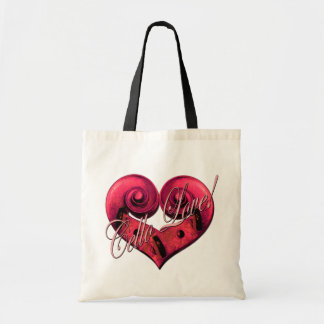 Tote o bolsa do rosa do amor do violoncelo