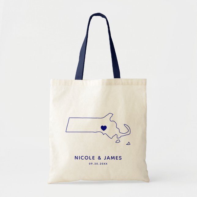 Tote O bolsa do saco da boa vinda do casamento do mapa (Frente)