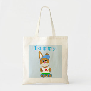 Tote O bolsa do saco da caça do ovo do nome do menino