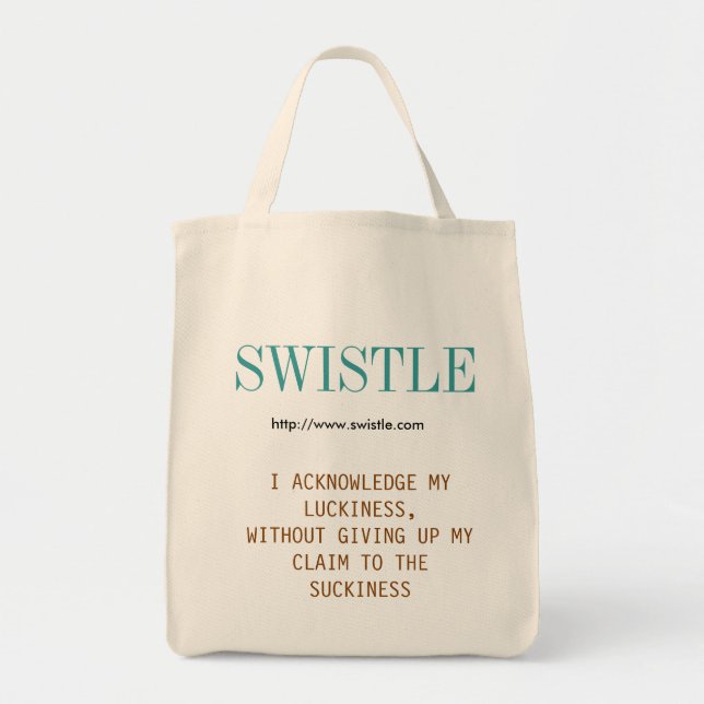 Tote O bolsa do slogan do blogue de Swistle, azul (Frente)