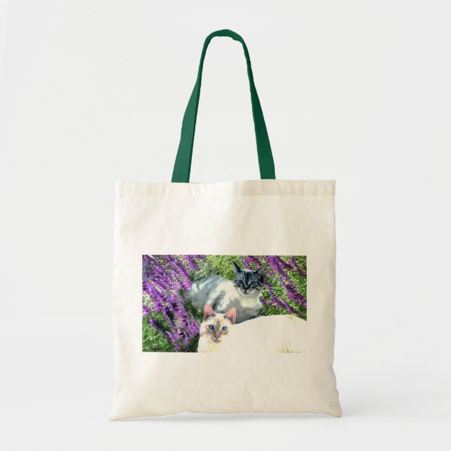 Tote O bolsa dos gatos da flor (Frente)