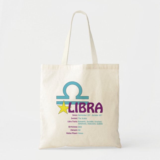 Tote O bolsa dos traços do Libra (Frente)