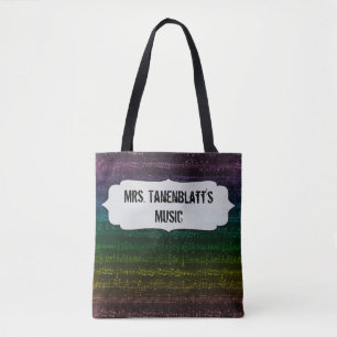 Tote O bolsa escuro do arco-íris - personalize a parte