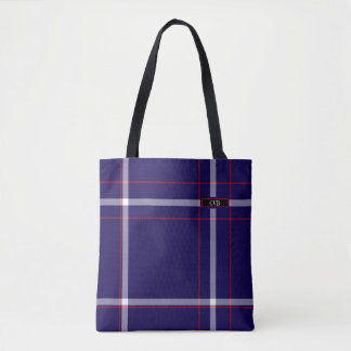 Tote O bolsa escuro do marinho, do vermelho, & o branco