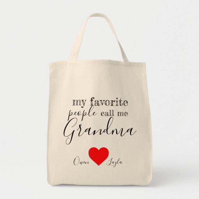 Tote O bolsa favorito da avó (personalizado com nomes) (Frente)