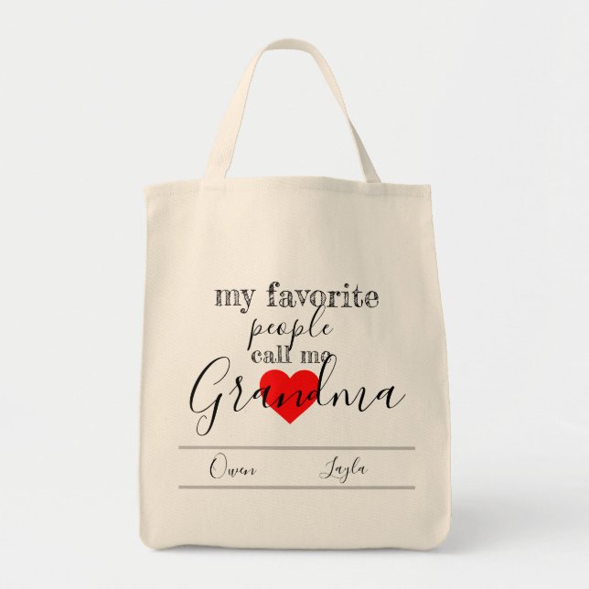 Tote O bolsa favorito da avó (personalizado com nomes) (Frente)