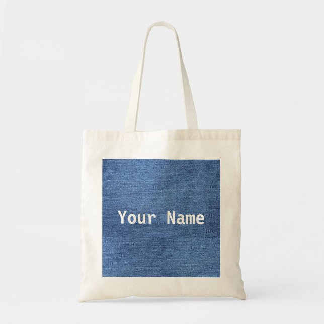 Tote O bolsa feito sob encomenda da sarja de Nimes com (Frente)