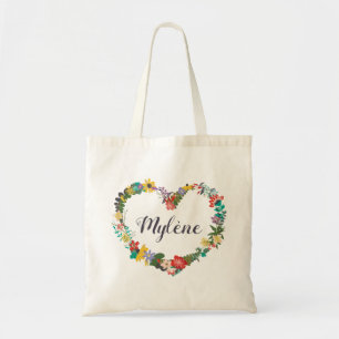 Tote O bolsa floral do nome da grinalda - Stella