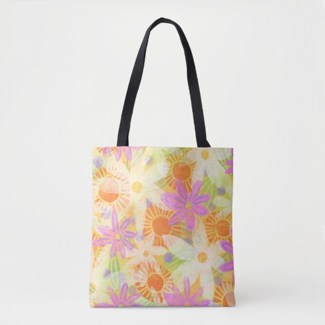 Tote O bolsa floral do primavera (grande) (Frente)