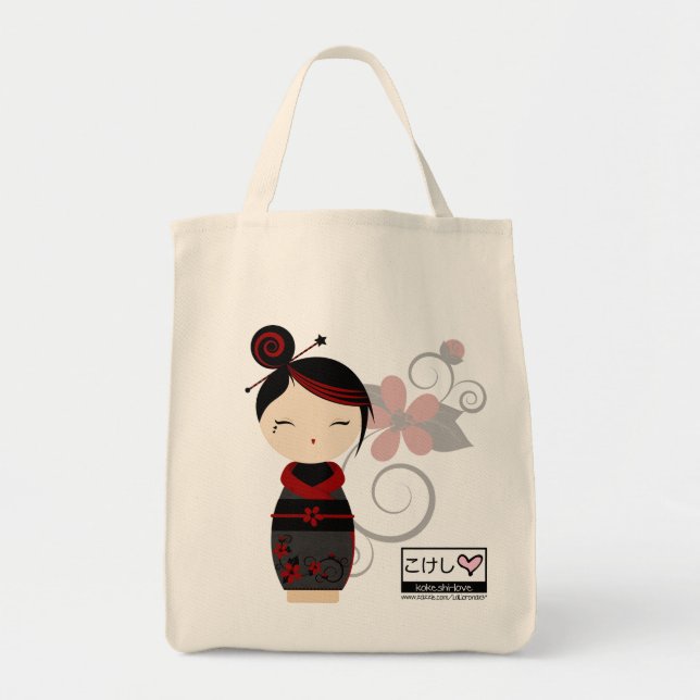Tote O bolsa gótico do mantimento de Kokeshi (Frente)