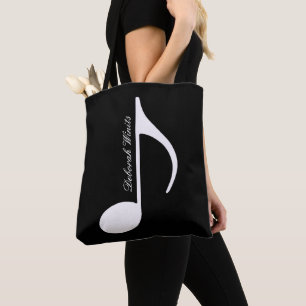 Tote o bolsa gráfico personalizado da nota musical com