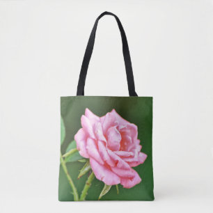 Tote O bolsa grande médio da única arte do rosa do ro