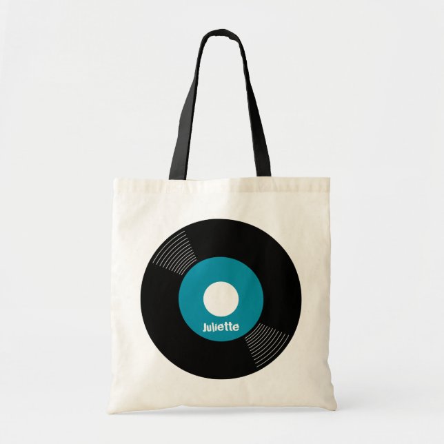 Tote o bolsa gravado 45s (cerceta) CUSTOMIZÁVEL (Frente)