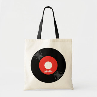 Tote o bolsa gravado 45s (vermelho) CUSTOMIZÁVEL