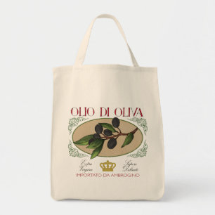 Tote O bolsa italiano da arte da etiqueta das azeitonas
