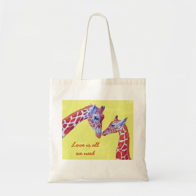 Tote o bolsa loving dos girafas (Frente)