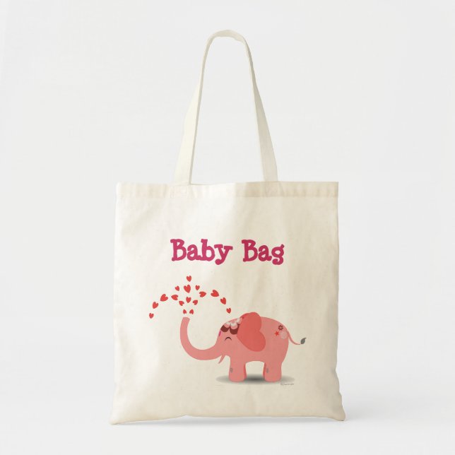 Tote O bolsa mindinho do bebê do elefante (Frente)