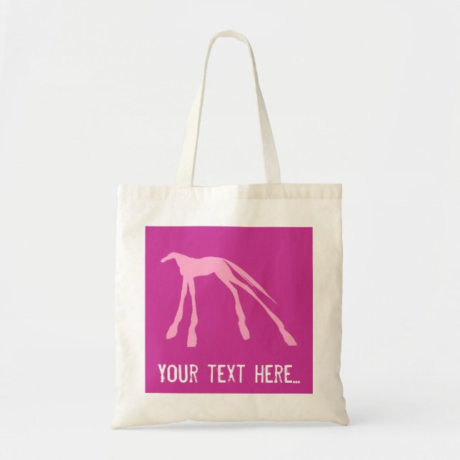 Tote O bolsa moderno cor-de-rosa dos cavalos (Frente)