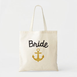 Tote O bolsa náutico da folha Dourado da âncora da