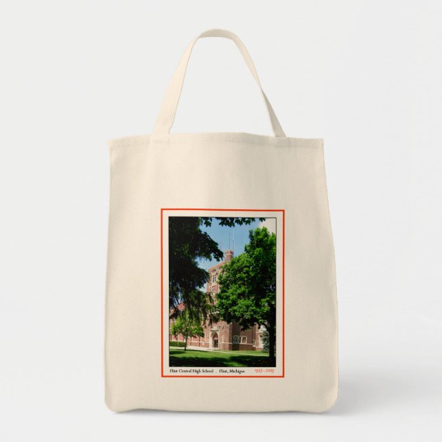 Tote O bolsa orgânico alto central do sílex (Frente)