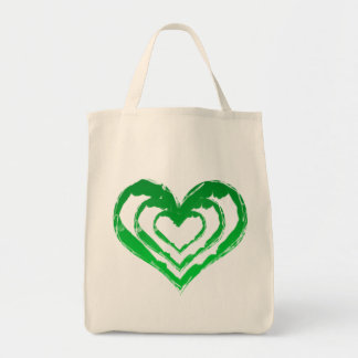 Tote O bolsa orgânico do mantimento verde do coração