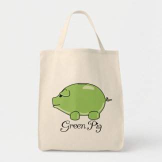 Tote O bolsa orgânico do porco verde