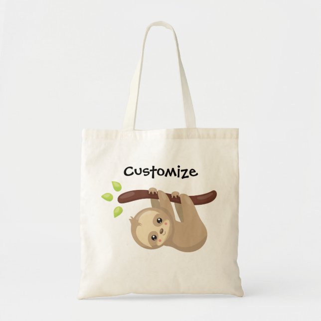 Tote O bolsa personalizado da preguiça (Frente)