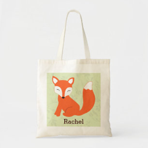 Tote O bolsa personalizado Fox bonito verde do bebê