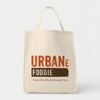Tote O bolsa urbano do mantimento do logotipo de Foodie