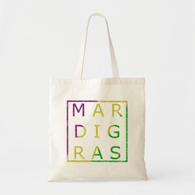 Tote O bolsa verde, roxo e Dourado afligido carnaval (Frente)