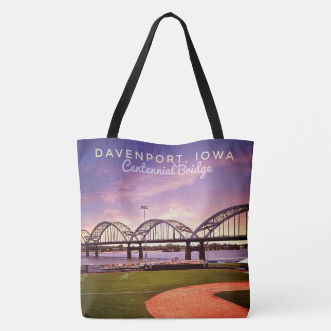 Tote O grande bolsa da ponte centenária icónica de Iowa (Verso)