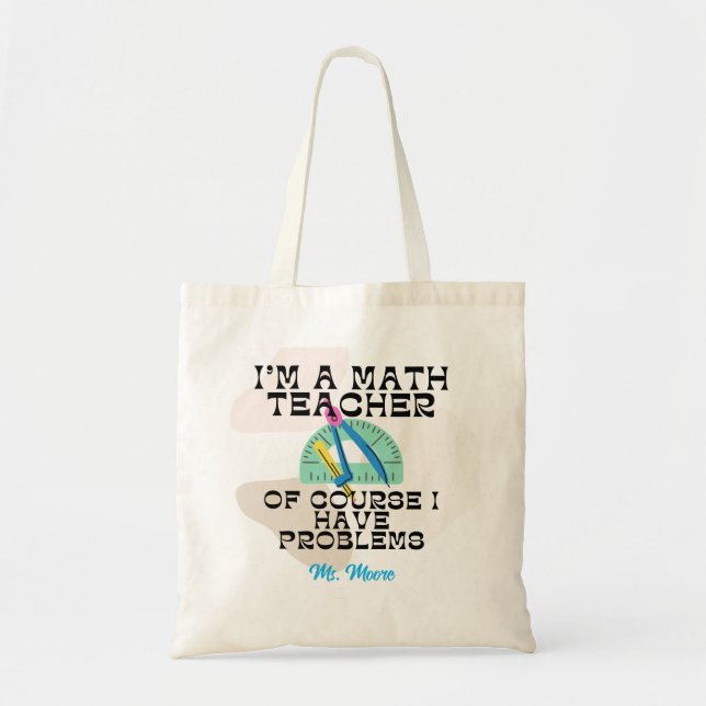 Tote Oferta de Bolsa Colorida de Professores de Matemát (Frente)