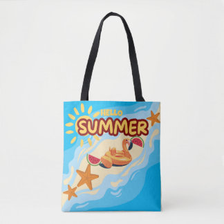 Tote Olá Bolsa de Praia Flamingo de Verão