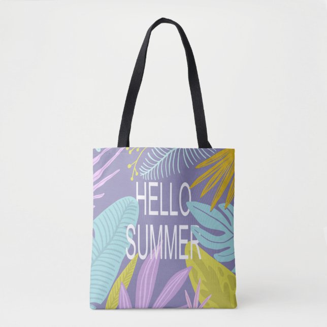 Tote Olá Summer Tropical Pastel Sai Bolsa (Frente)