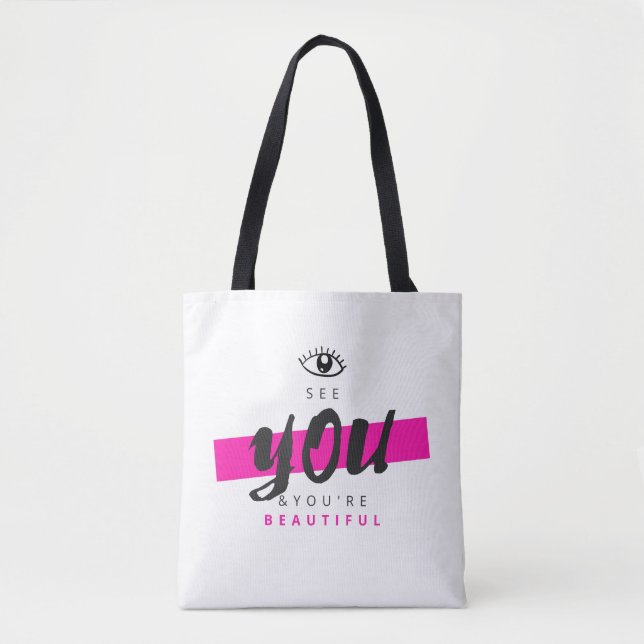 Tote Olhos Vemos você e você é um Bolsa lindo (Frente)
