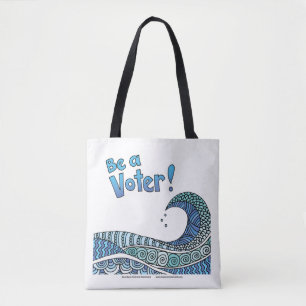 Tote Onda Azul - Seja um Bolsa de Voter