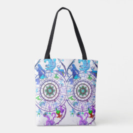 Tote Os Signos Astrológicos do Zodíaco em uma Bolsa Tot