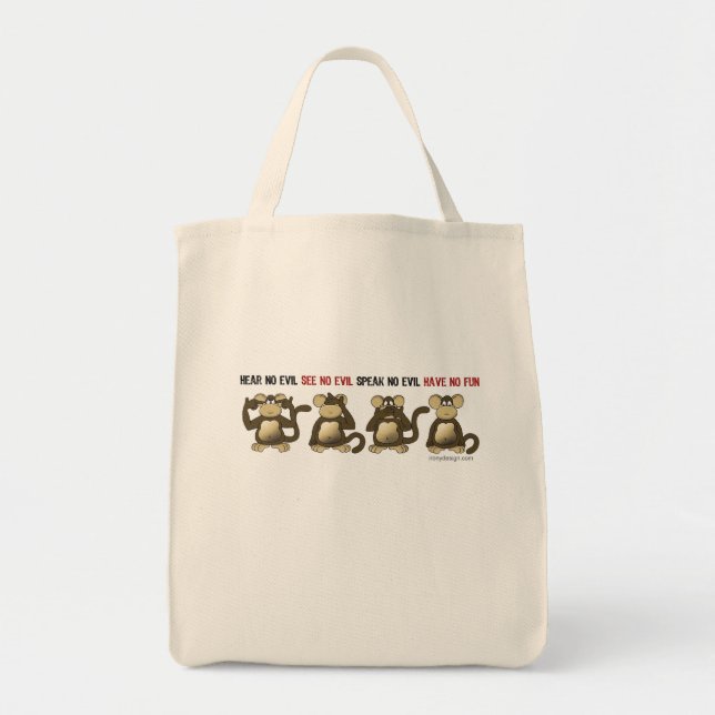 Tote Ouça, nenhum Mau não tem bolsa divertida (Frente)