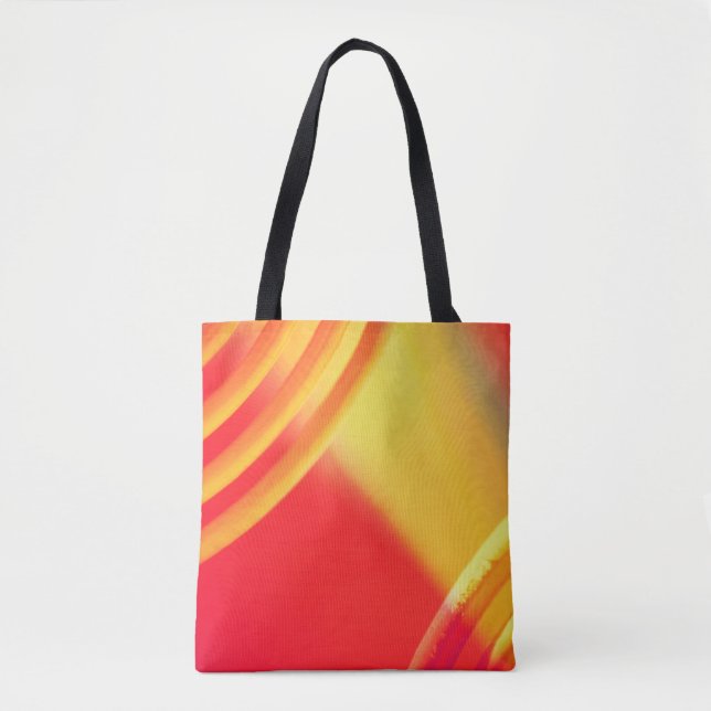 Tote Padrão circular amarelo e laranja num bolsa (Frente)
