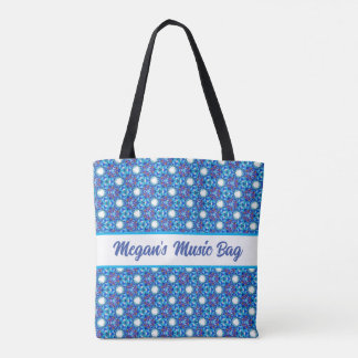 Tote Padrão de caleidoscópio azul-nítido. bolsa de alta
