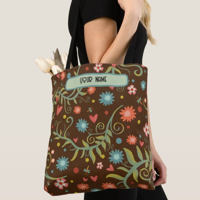 Tote Padrão Floral Moderno bolsa (Criador carregado)