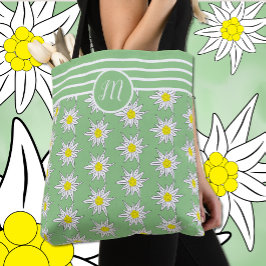 Tote Padrão Misto Edelweiss N Stripes Bolsa Verde Claro