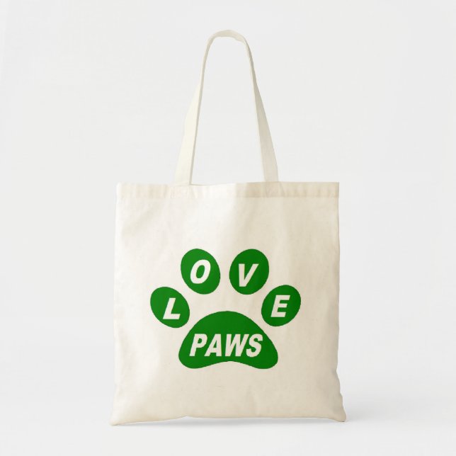 Tote Palhetas de amor de bolsa em verde (Frente)