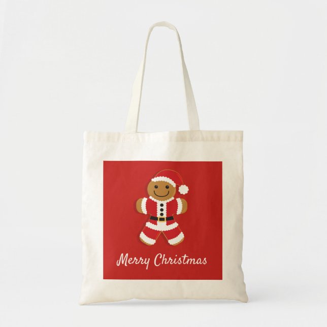 Tote Papai noel Gingerbird Man | Bolsa básico (Frente)